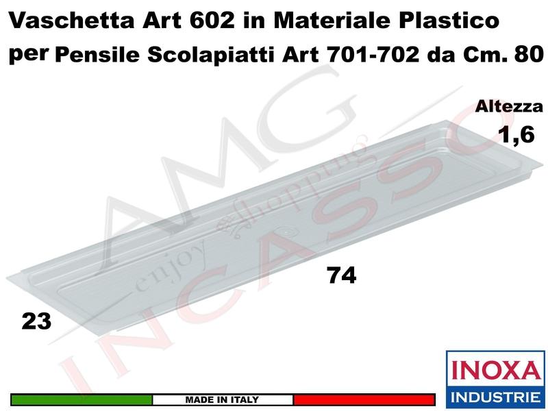 Vaschetta Raccogligocce Trasparente INOXA 602/801TR Per Scolapiatti da 80
