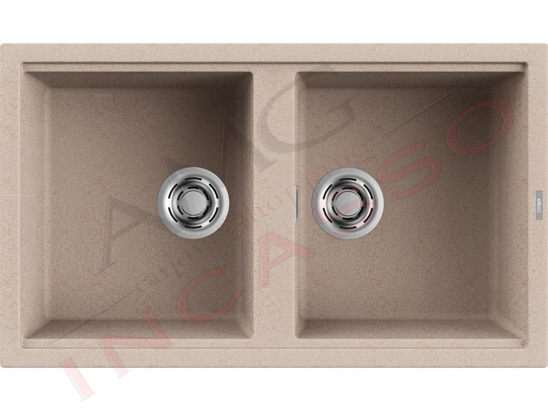 Lavello Cucina Best 2 Vasche cm. 86x51 Granitek G51 Avena