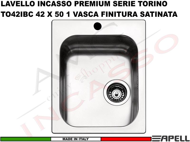 Lavello Cucina Torino 1 Vasca cm. 42X50 Acciaio Inox