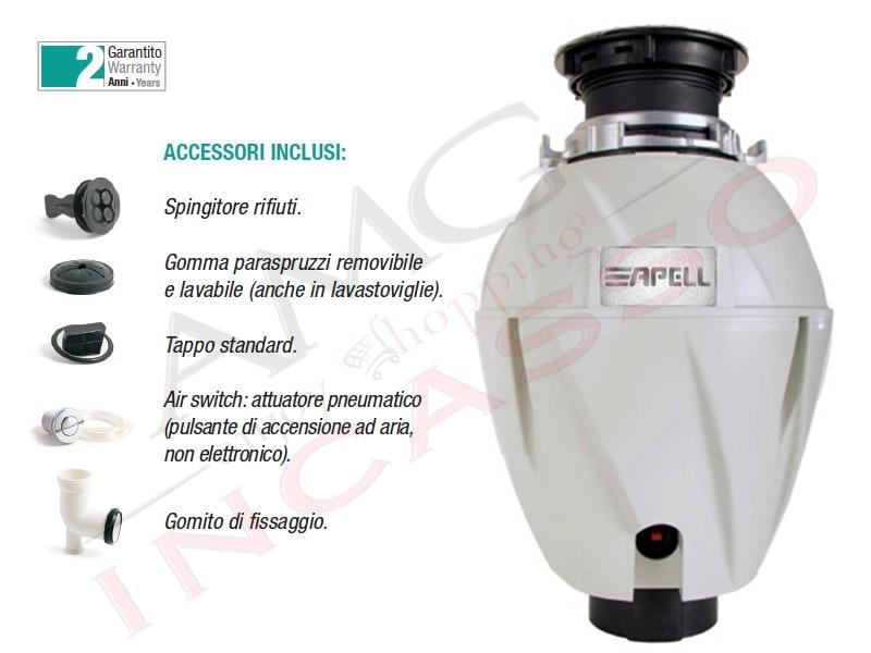 Tritarifiuti Dissipatore APELL GD50 Standard ½ Hp - 375 Watt