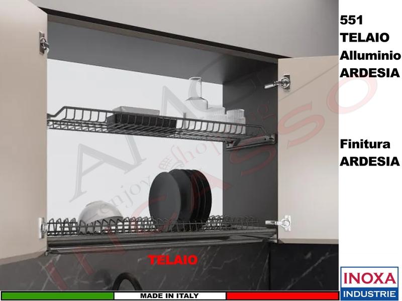 Telaio 90 Inferiore Alluminio ARDESIA Inoxa 551/90A Scolapiatti 701/702 Int.86,4
