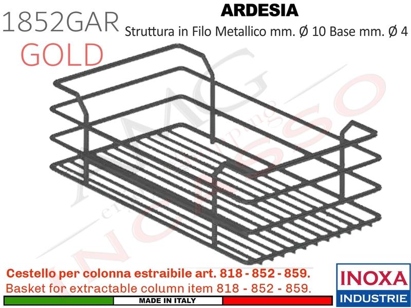 Cesto GOLD 1852G/AR Colonna 818-852-859 Larghezza Da 15-20-30-40-45-50-60 Ardesia