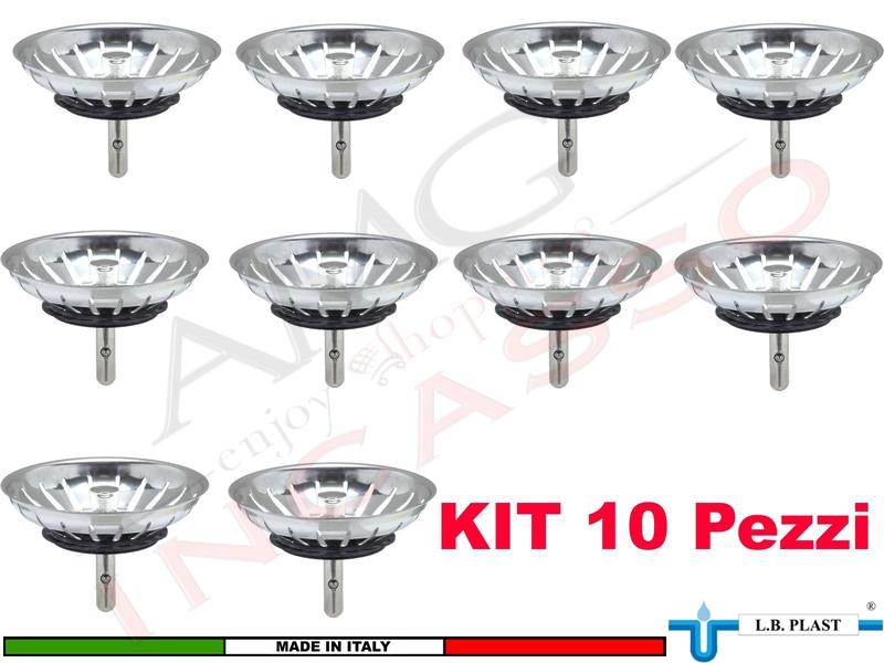 Tappo Classic Ø 8,3 Cestello Inox per Piletta Basket 3" Kit 10 Pezzi