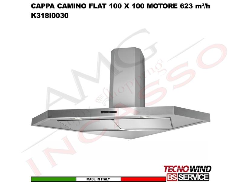 Cappa Parete Angolare ANGOLO FLAT K318I0030 100 X 100 Inox Motore 623 m³/h