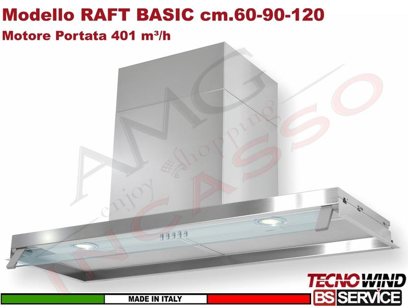 Cappa Gruppo Incasso 120 Sottopensile RAFT BASIC K132R0046 INOX STOP DROP Clas.C