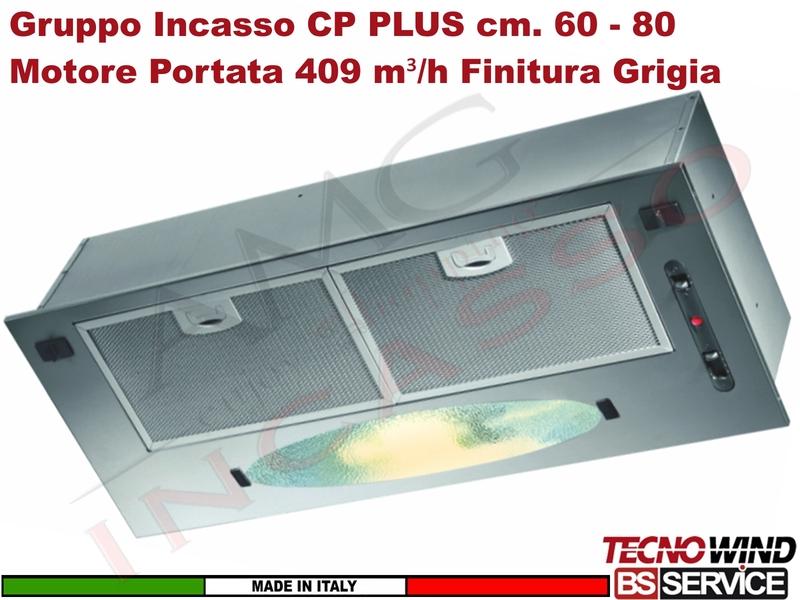 Cappa Gruppo Incasso 60 Sottopensile CP PLUS K102R0190 Motore 409 m³/h Classe D