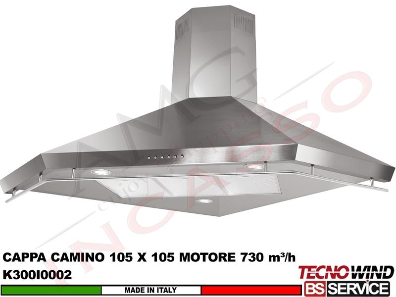 Cappa Parete Angolare ANGOLO CAMINO K300I0002 105 X 105 Inox Motore 730 m³/h