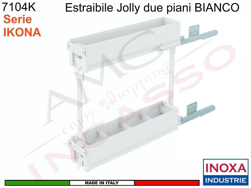 Carello Jolly Estraibile INOXA IKONA 7104KY/20PB Base 20 Guide Grass BIANCO