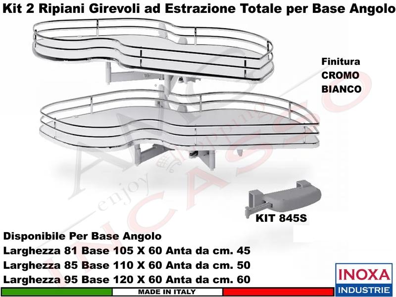 Meccanismo Angolo Estraibile Totale Ammortizzato 846BE 110X60 Anta 50 SX Cr-Bian