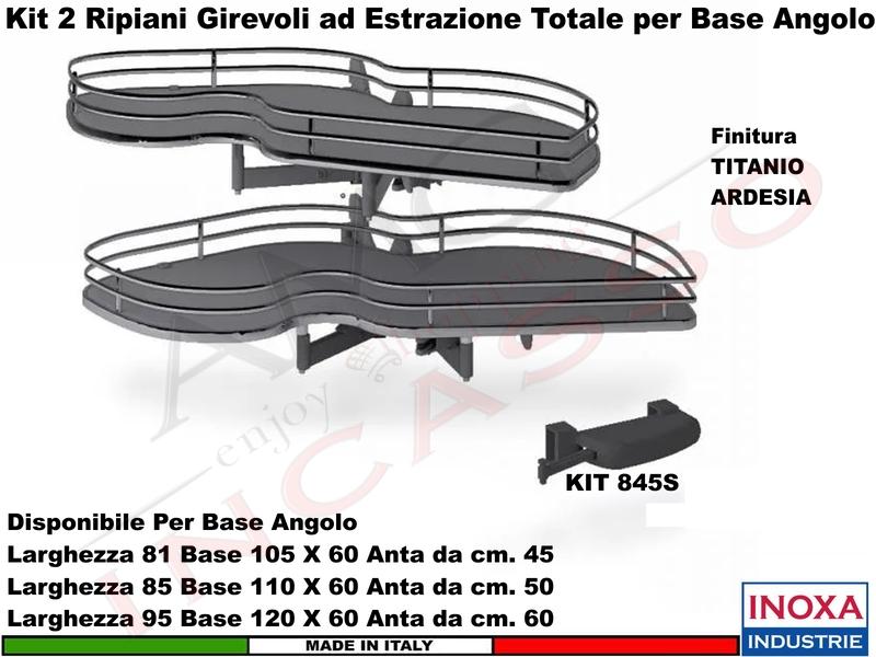 Meccanismo Angolo Estraibile Totale Ammortizzato 846BE 110X60 Anta 50 SX Titanio