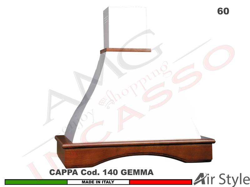Cappa Parete Rustica GEMMA 60 Legno Frassino o Tiglio Verniciata + MOTORE 420 m³