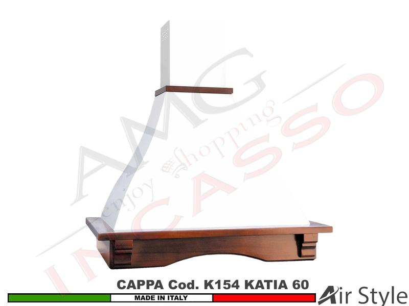Cappa Parete Rustica KATIA 60 Legno Frassino o Tiglio Grezzo + MOTORE 420 m³/h