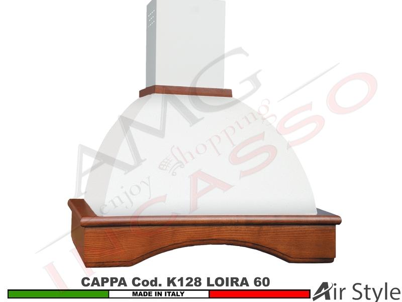 Cappa Parete Rustica LOIRA 60 Legno Frassino o Tiglio Verniciata + MOTORE 420 m³