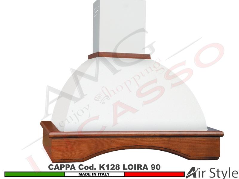 Cappa Parete Rustica LOIRA 90 Legno Frassino o Tiglio Verniciata + MOTORE 420 m³