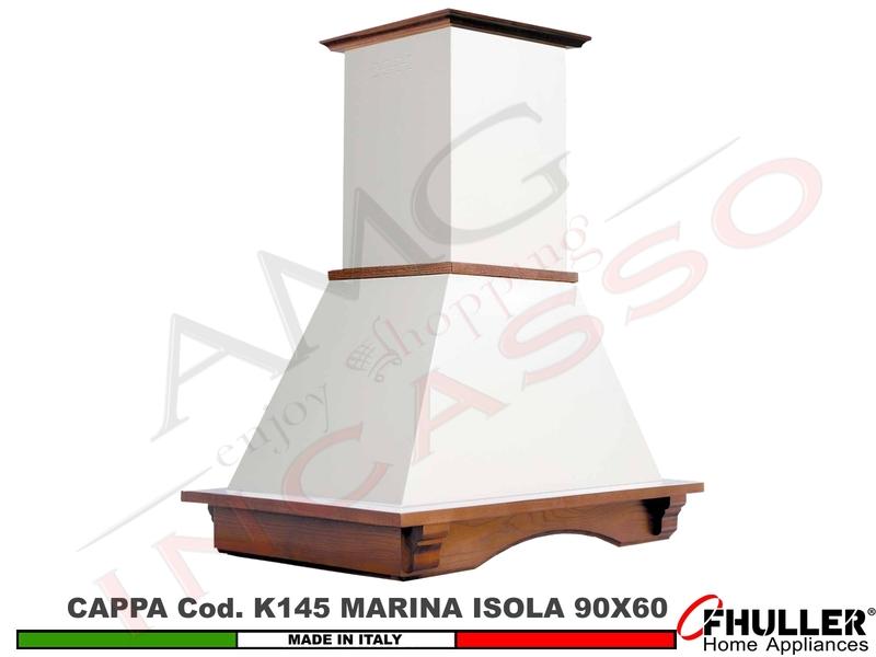 Cappa Angolo MARINA ISOLA 90X60 Legno Frassino o Tiglio Verniciata + MOTORE 420 m³h