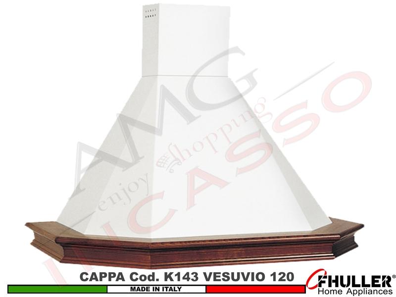 Cappa Parete Rustica VESUVIO 120 Legno Frassino o Tiglio Verniciata + MOTORE 420m³/h