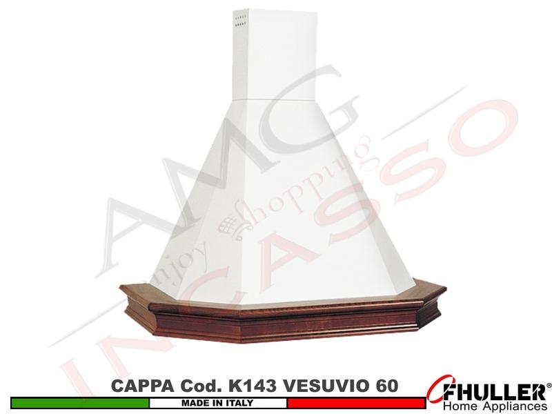 Cappa Parete Rustica VESUVIO 60 Legno Frassino o Tiglio Grezzo + MOTORE 420 m³/h