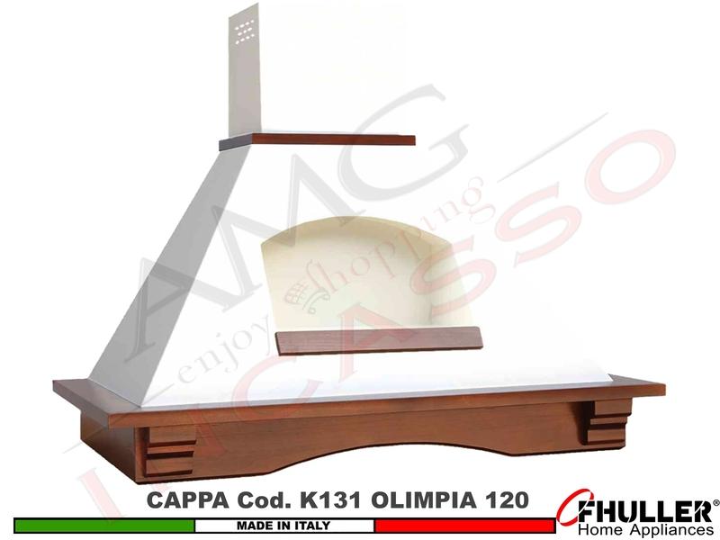 Cappa Parete Rustica OLIMPIA 120 Legno Frassino o Tiglio Grezzo + MOTORE 420 m³/h