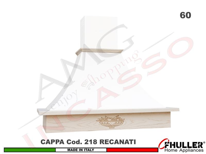Cappa Parete Rustica RECANATI 60 Legno Frassino o Tiglio Verniciata + MOTORE 420m³/h