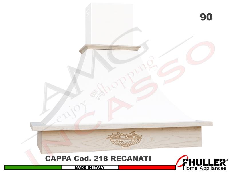 Cappa Parete Rustica RECANATI 90 Legno Frassino o Tiglio Verniciata + MOTORE 420 m³