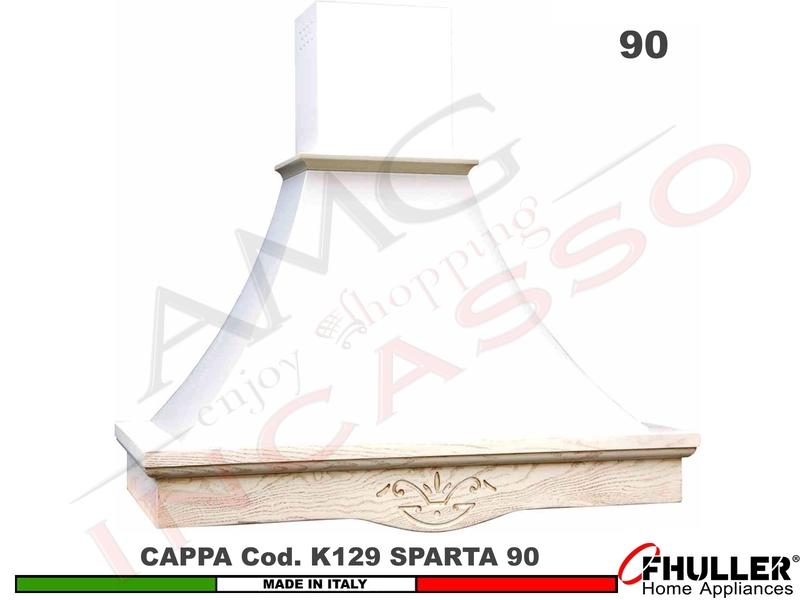 Cappa Parete Rustica SPARTA 90 Legno Frassino o Tiglio Verniciata + MOTORE 420 m³