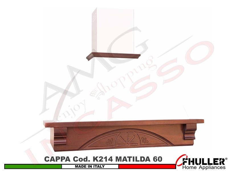 Cappa Parete Rustica MATILDA 60 Legno Frassino o Tiglio Verniciata + MOTORE 420 m³