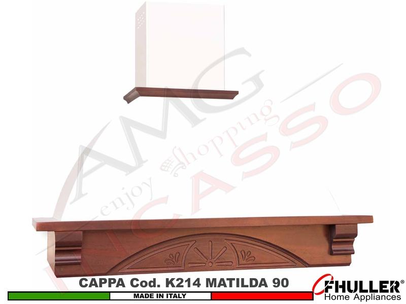 Cappa Parete Rustica MATILDA 90 Legno Frassino o Tiglio Verniciata + MOTORE 420 m³