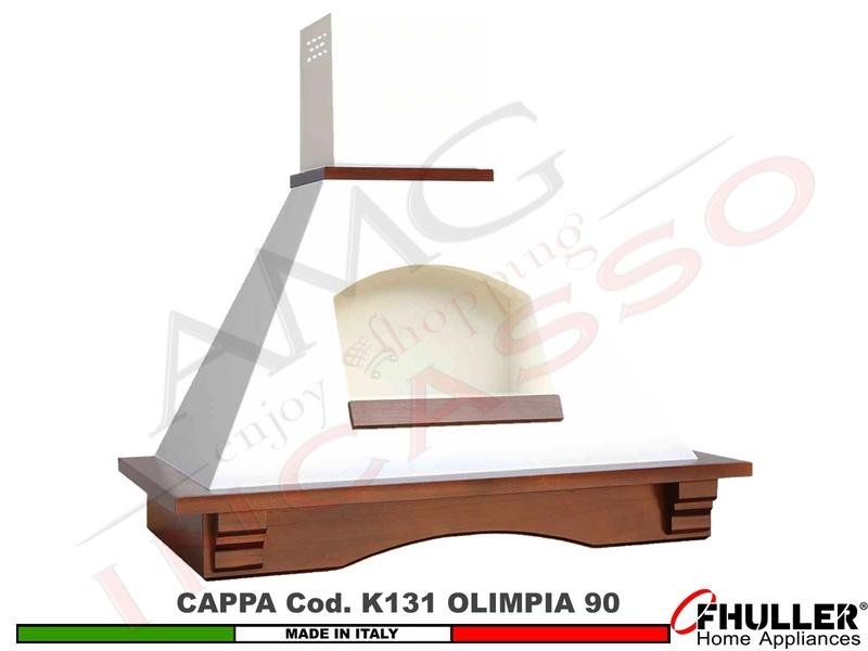 Cappa Parete Rustica OLIMPIA 90 Legno Frassino o Tiglio Grezzo + MOTORE 420 m³/h