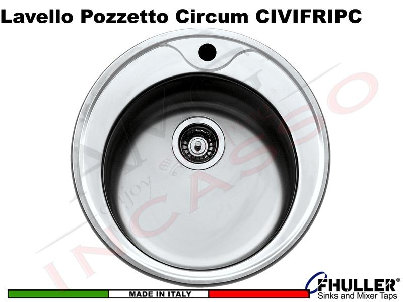 Lavello Pozzetto Tondo Apell-Fhuller CIVIFRIPC Inox Prelucidato Ø 51 + foro Miscelatore