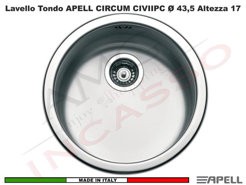 Lavello Pozzetto Round Apell FHVIESFRI acciaio Inox Prelucidato Eco 43,5