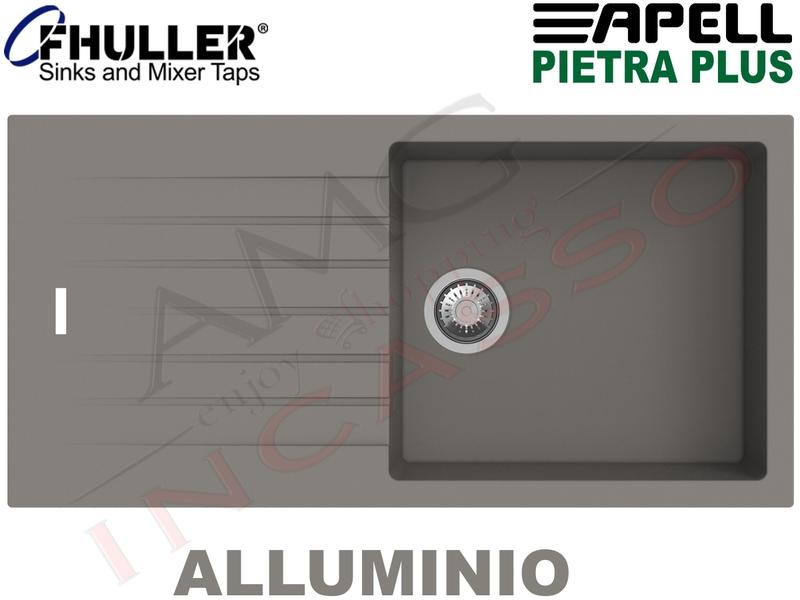Lavello Incasso Apell-Fhuller PTPL1001AL 100X50 1 Vasca + Gocc. Granito Alluminio