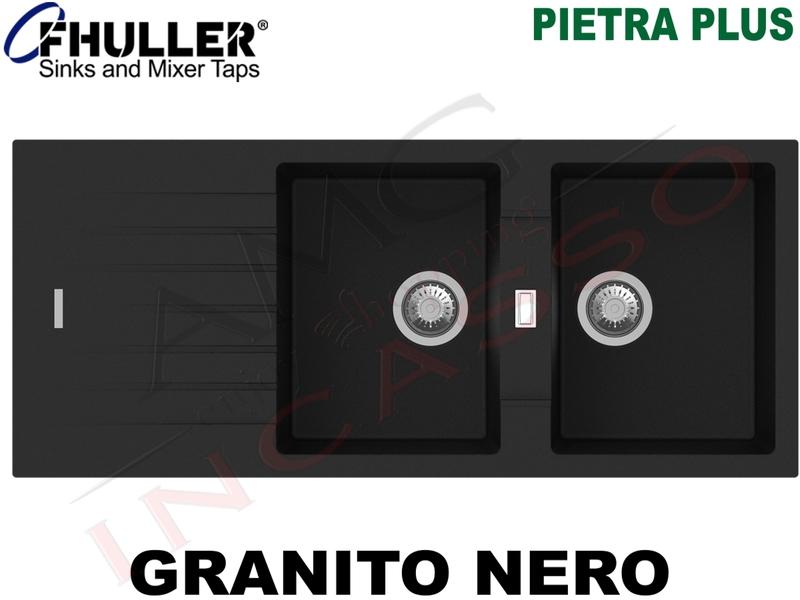 Lavello Incasso Apell-Fhuller PTPL1162GB 116X50 2 Vasche + Gocc. Granito Nero