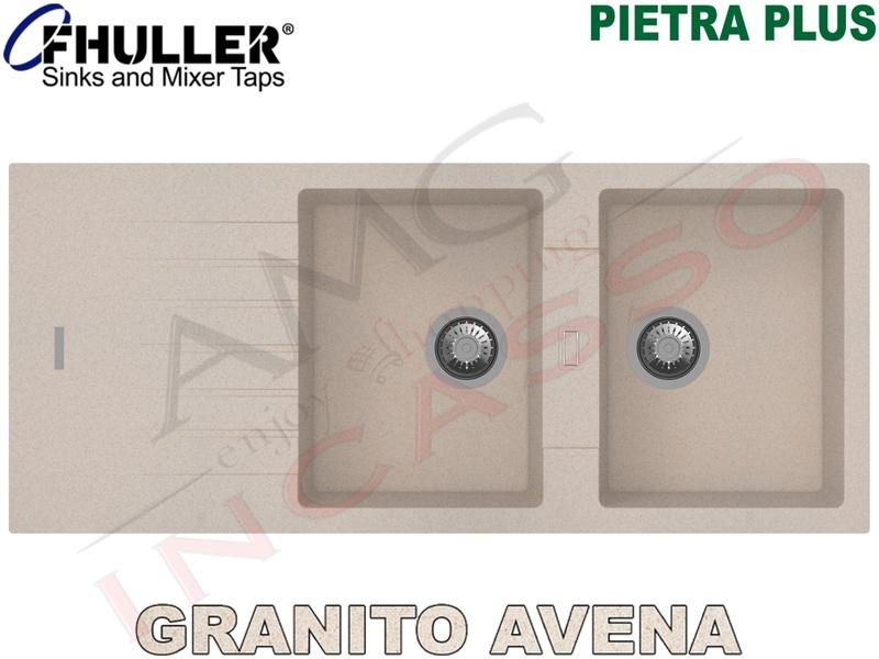 Lavello Incasso Apell-Fhuller PTPL1162GO 116X50 2 Vasche + Gocc. Granito Avena