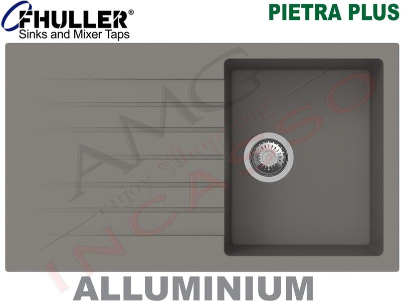Lavello Incasso Apell-Fhuller PTPL861AL 86X50 1 Vasca + Gocc. Granito Alluminio