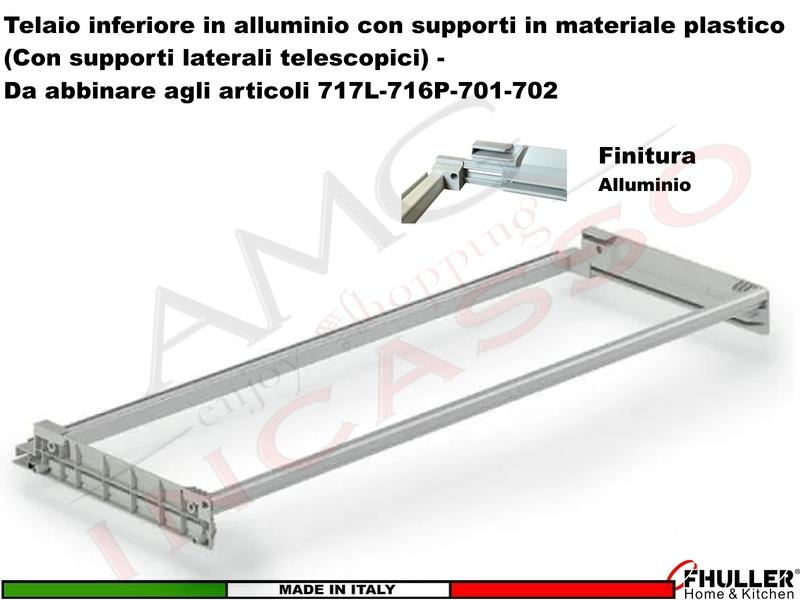 Telaio Alluminio 551/XP0 Scolapiatti da 40 a 120 Estensibile da 27/35 per Scoapiatti