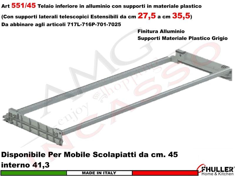 [Solo Scarico] Telaio 45 502/45GXP0 + Copppia Staffe 901 per Scolapiatti 701