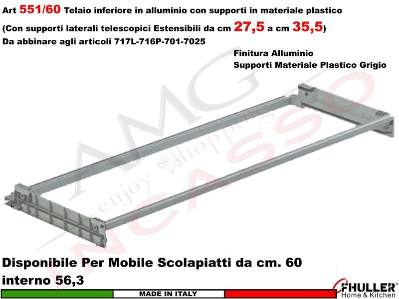 [Solo Scarico] Telaio 60 502/60GXP0 + Copppia Staffe 901 per Scolapiatti 701