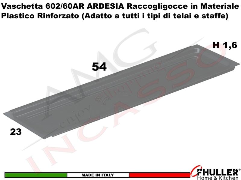 Vaschetta Raccogligocce ARDESIA INOXA 602/60AR Per Scolapiatti da cm. 60 701/702