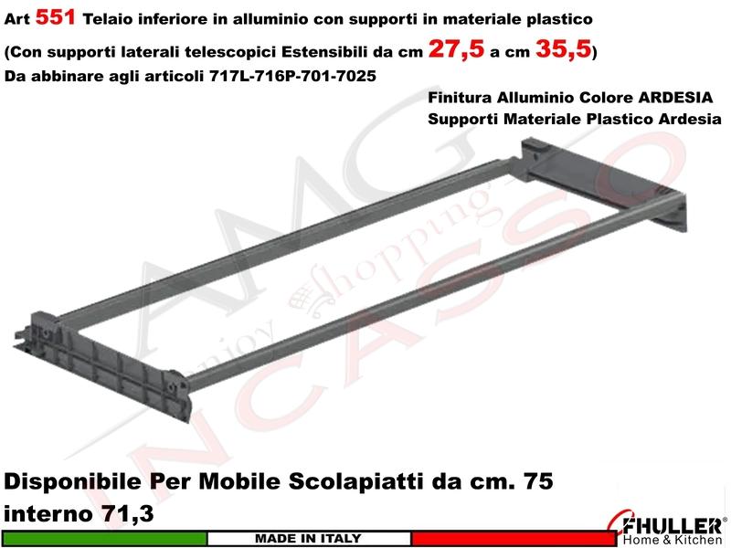 Telaio ARDESIA Scolapiatti FHULLER 551 da 75 Interno 71,3 Estensibile da 27 a 35