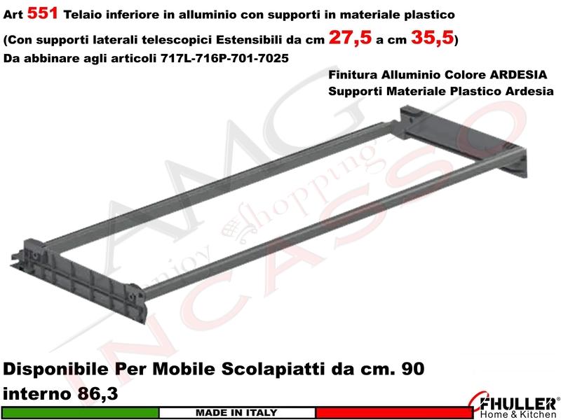 Telaio ARDESIA Scolapiatti FHULLER 551 da 90 Interno 86,3 Estensibile da 27 a 35