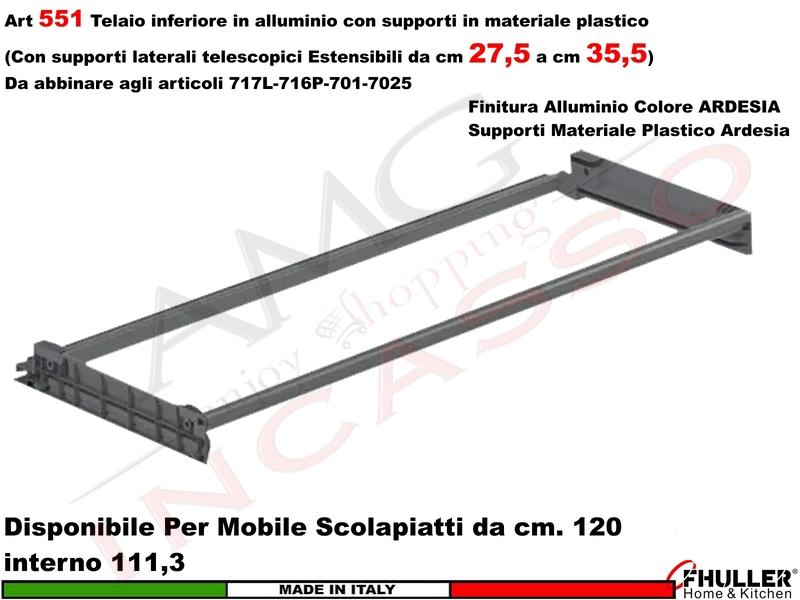 Telaio ARDESIA Scolapiatti FHULLER 551 da 120 Interno 111,3 Estensibile da 27/35