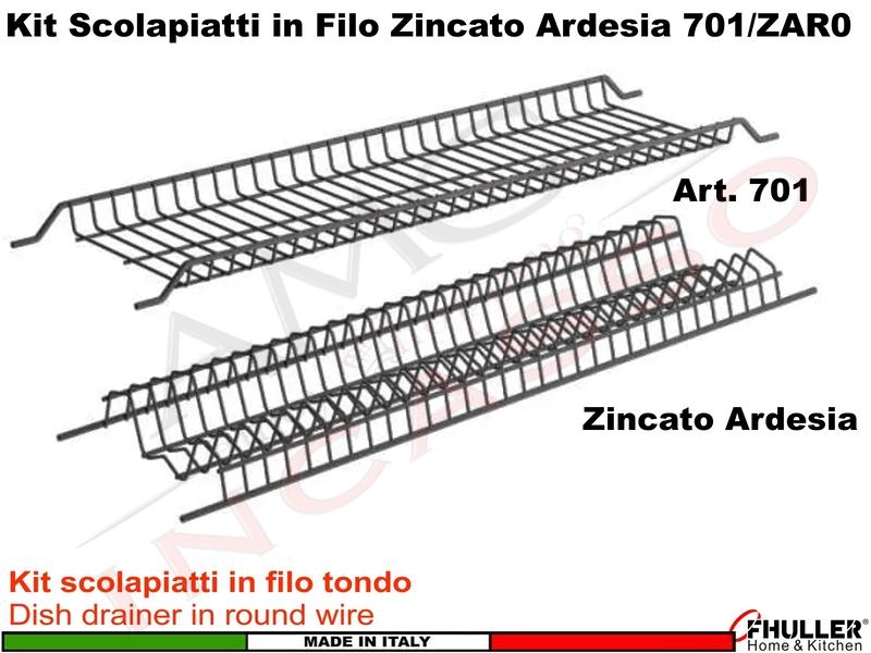 Scolapiatti INOXA-FHULLER Ardesia Incasso Pensile 40 Interno 35,6 + Scatola