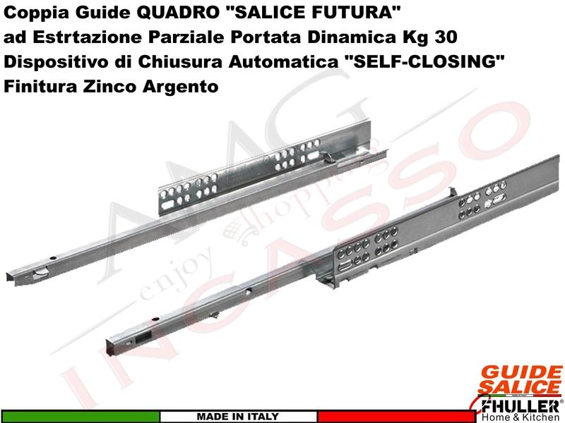 Carello FHULLER Portabiancheria Estrazione Manuale ZENITH Guide SALICE da 30-40-45-50-60 ARDESIA