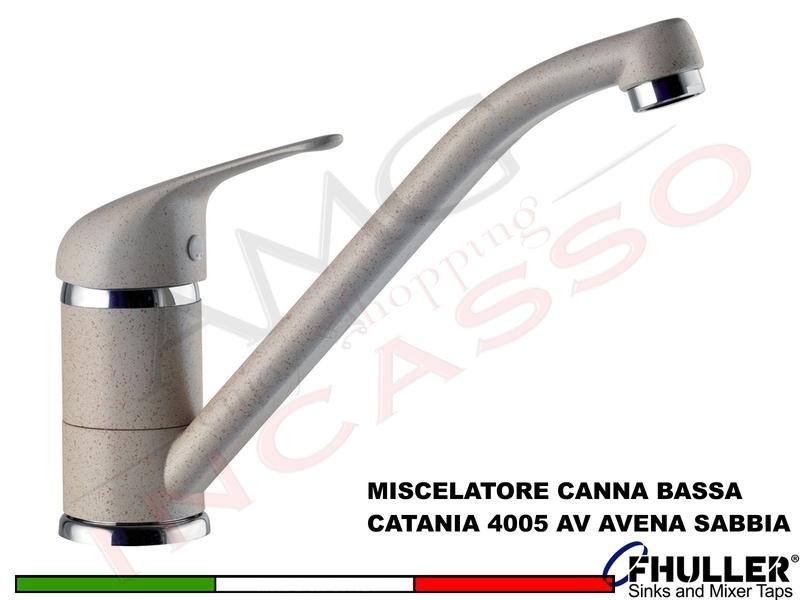 FHULLER Rubinetto Miscelatore Cucina CATANIA EUROPA 4005AV Canna Bassa Avena