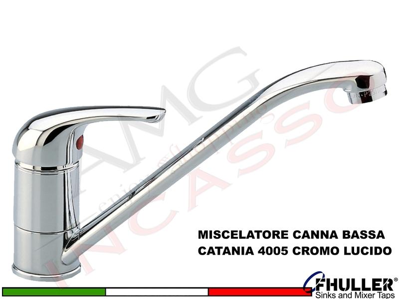 FHULLER Rubinetto Miscelatore Cucina CATANIA EUROPA 4005CR Canna Bassa Cromo