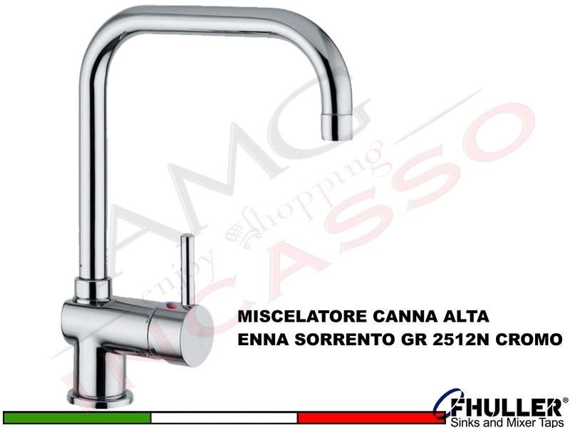 FHULLER Rubinetto Miscelatore Cucina ENNA GR 2512N SORRENTO Canna Alta Cromo