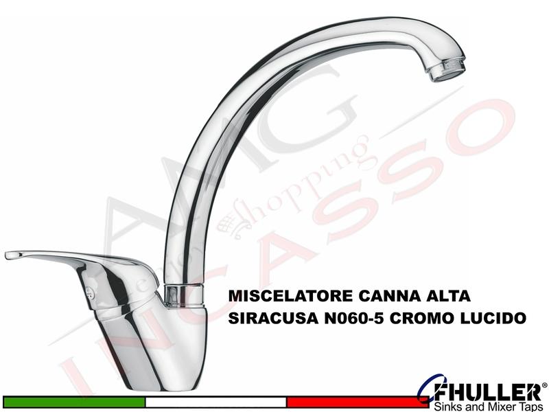 FHULLER Rubinetto Miscelatore Cucina SIRACUSA VANCUVER N060-05 Canna Alta Cromo
