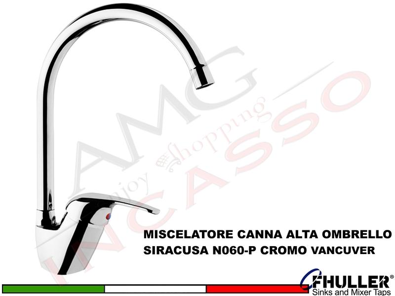 FHULLER Rubinetto Miscelatore Cucina SIRACUSA VANCUVER N060-P Canna Cigno Cromo