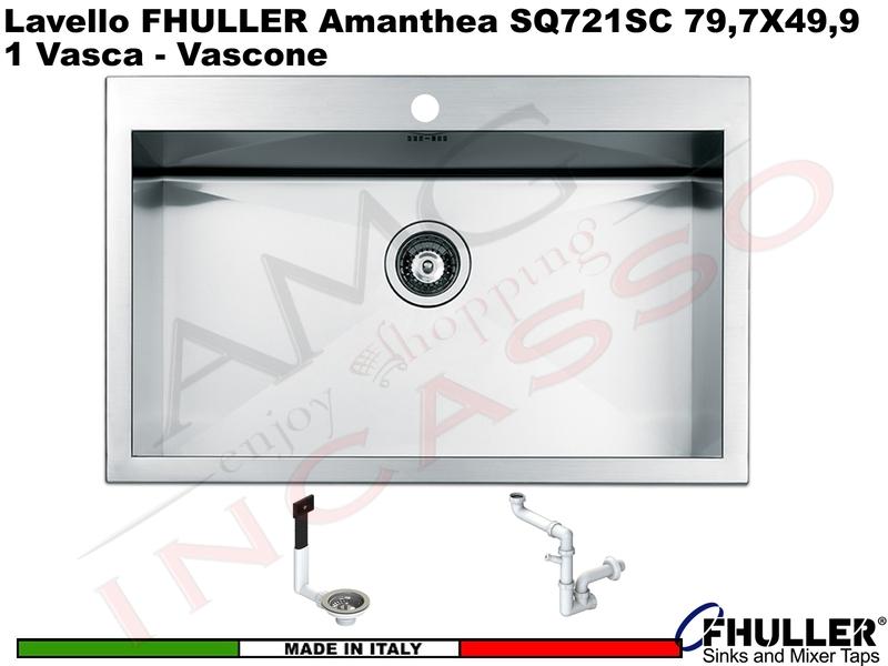 Lavello APELL - FHULLER SQ72ISC Serie AMALTHEA 1 Vasca 78,7x49 Acciaio Inox