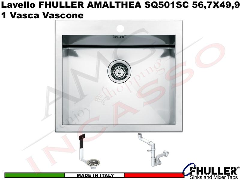Lavello APELL - FHULLER SQ501ISC Serie AMALTHEA 1 Vasca 56,7X49,9 Acciaio Inox